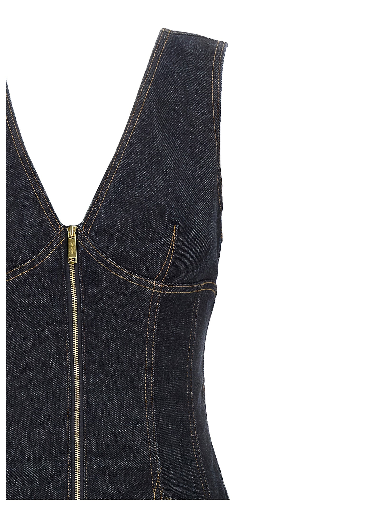 Self-Portrait Self Portrait Indigo Denim Midi Dress