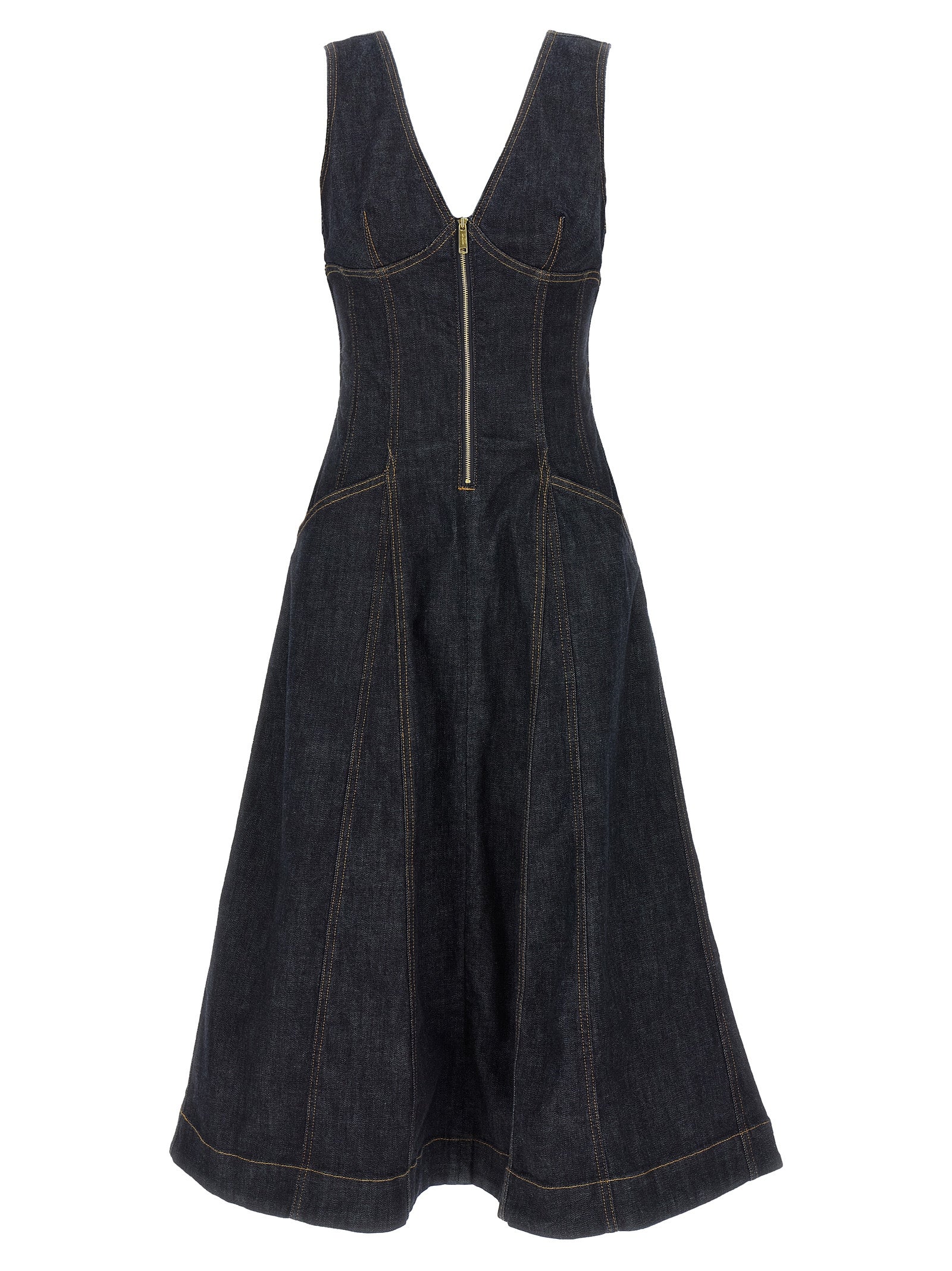 Self-Portrait Self Portrait Indigo Denim Midi Dress
