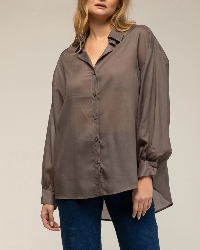 Semi-Transparent Oversized Shirt with Buttons FLOCK-Shirt-Tantra-S-FLOCK-Urbanheer