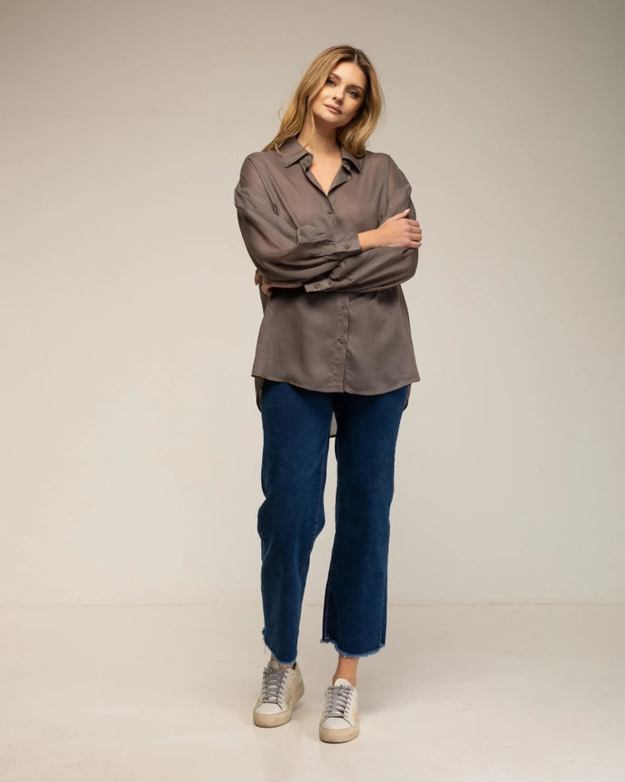Semi-Transparent Oversized Shirt with Buttons FLOCK-Shirt-Tantra-S-FLOCK-Urbanheer