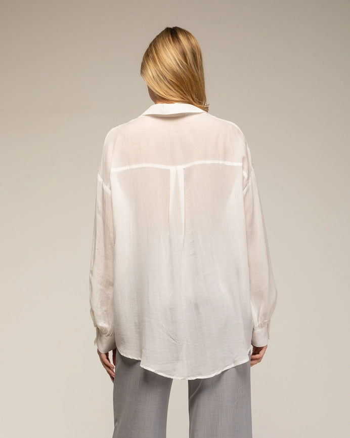 Semi-Transparent Oversized Shirt with Buttons WHITE-Shirt-Tantra-S-WHITE-Urbanheer