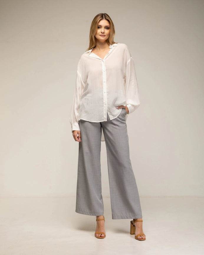 Semi-Transparent Oversized Shirt with Buttons WHITE-Shirt-Tantra-S-WHITE-Urbanheer