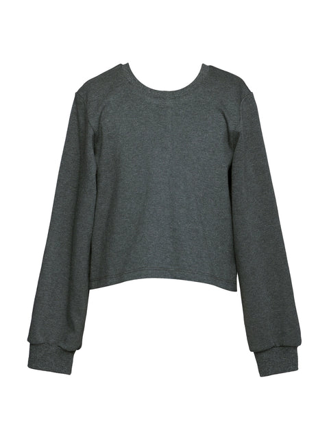 Sequin Bow Sweatshirt w/ Back Slit