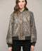 Sequin Embellished Animal Print Bomber Jacket-Jacket-FATE-S-BLACK/CAMEL-Urbanheer