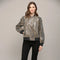 Sequin Embellished Animal Print Bomber Jacket-Jacket-FATE-S-BLACK/CAMEL-Urbanheer