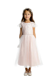 Sequin Lace Top with Satin & Tulle-top and skirt-Sweet Kids, Inc.-2-champagne-Urbanheer