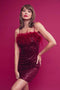 Sequin Mini Dress with Fur-Dress-RIVIR-S-RED-Urbanheer