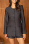 Sequined Tweed Jacket with A Round Neckline Made of Wool