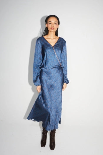 Serena Halo Blue Mermaid Skirt-Skirt-IMPREVU-XS-Urbanheer