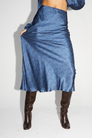 Serena Halo Blue Mermaid Skirt-Skirt-IMPREVU-XS-Urbanheer