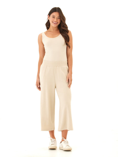 Serena Modal Terry Wide Leg Crop Pant