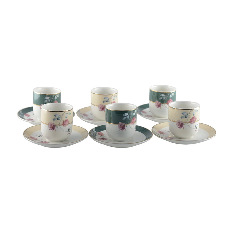 Set of 6 Floral Coffee Cups-Cups-AULICA-5.1X3.9X5.5CM-Urbanheer