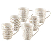 Set of 6 Geometric Mugs 350ML-Mugs-AULICA-D8.5xB5.5xH10.2-Urbanheer