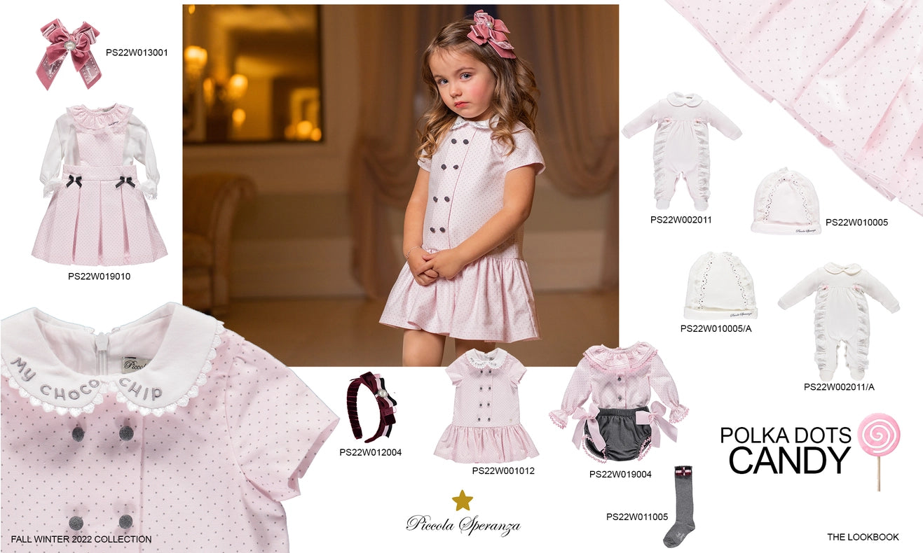 Set of Pink Overalls Skirt with Polka Dot Pattern-Overalls Skirt-Piccola Speranza-6M-Pink-Urbanheer