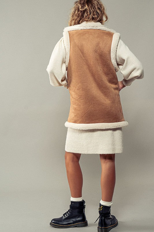 Sharp in Sherpa Vest-Vest-Fashion Week-ONE SIZE-CAMEL-Urbanheer