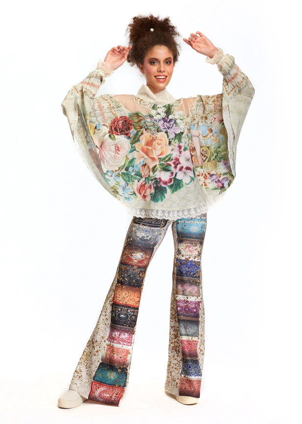 Shawl Blouse - Fortune in Flowerland-Blouse-IPNG Design-1-Urbanheer