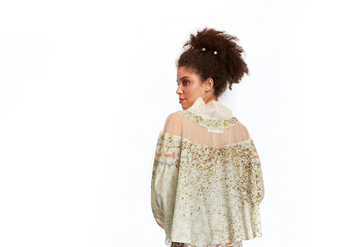 Shawl Blouse - Fortune in Flowerland-Blouse-IPNG Design-1-Urbanheer