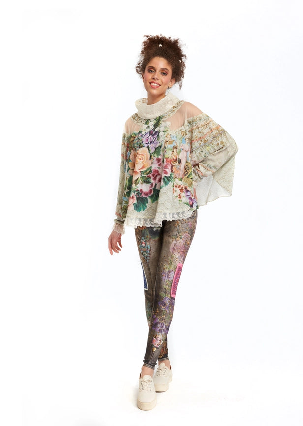 Shawl Blouse - Fortune in Flowerland-Blouse-IPNG Design-1-Urbanheer