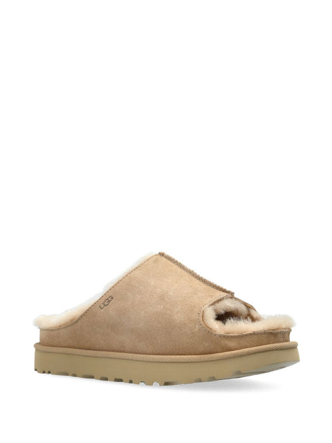 Shearling-Lined Slip-On Slides for Comfort
