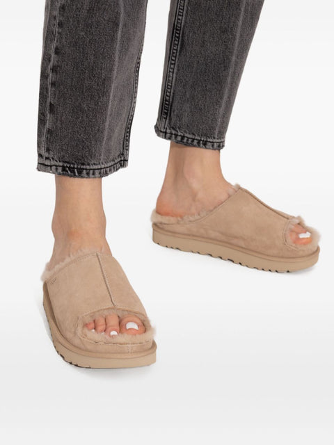 Shearling-Lined Slip-On Slides for Comfort