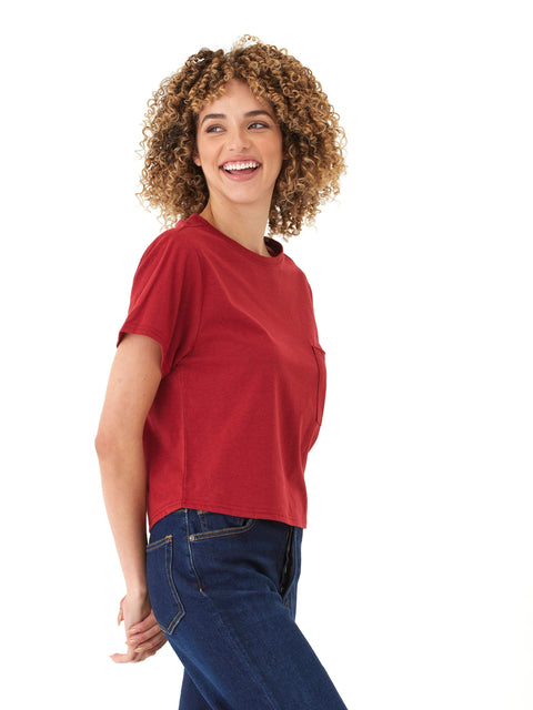 Shelbie Triblend Jersey Pocket Tee