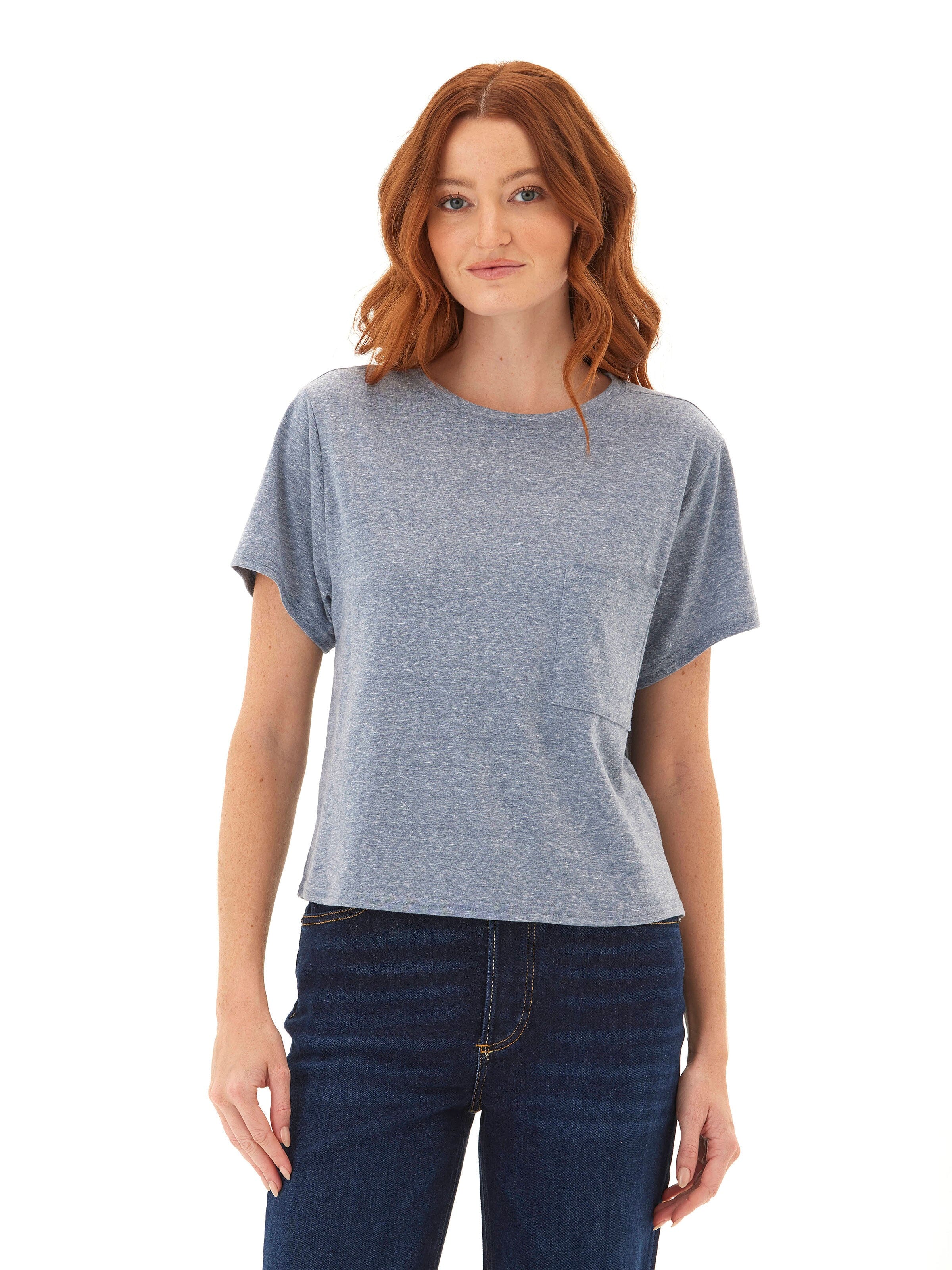 Shelbie Triblend Jersey Pocket Tee
