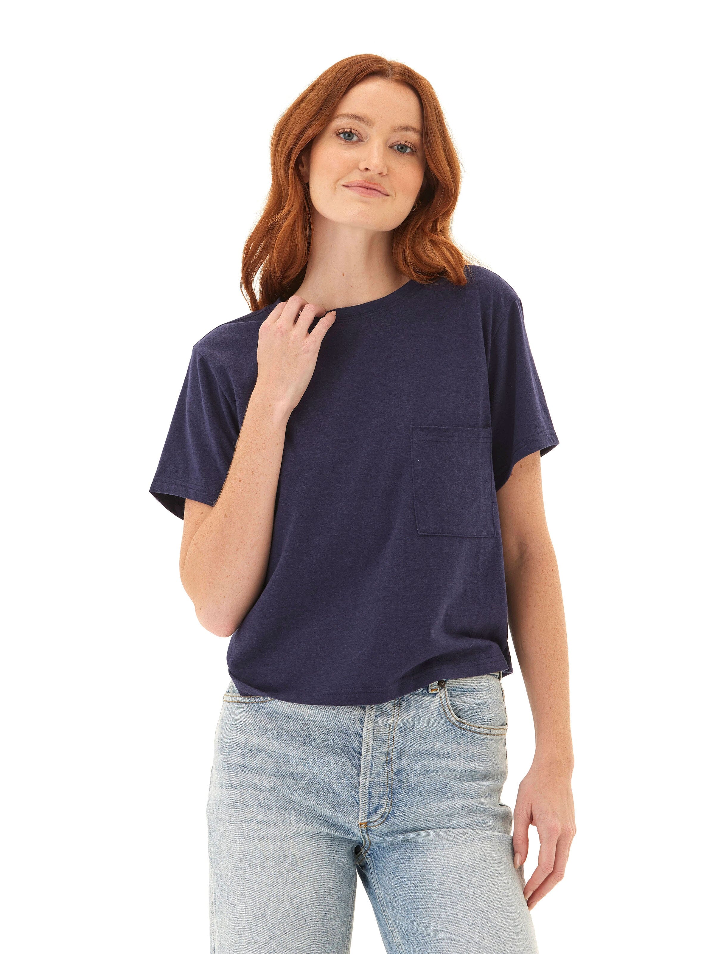 Shelbie Triblend Jersey Pocket Tee