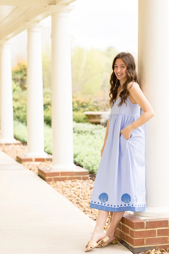 Shell Midi | Seaside Blue-Dress-The Coastal Crane-XS-Urbanheer