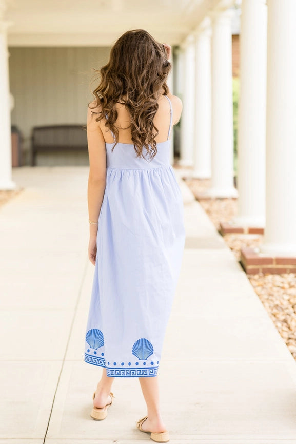 Shell Midi | Seaside Blue-Dress-The Coastal Crane-XS-Urbanheer
