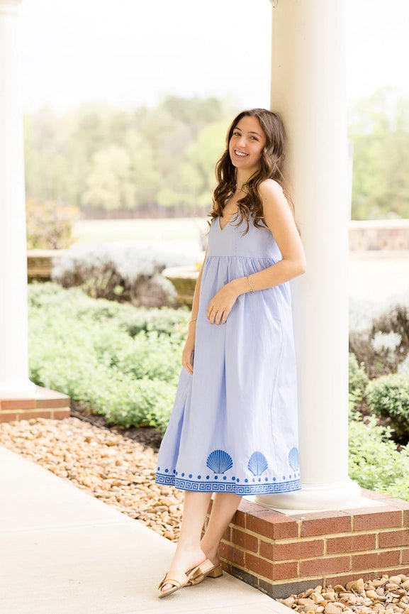 Shell Midi | Seaside Blue-Dress-The Coastal Crane-XS-Urbanheer