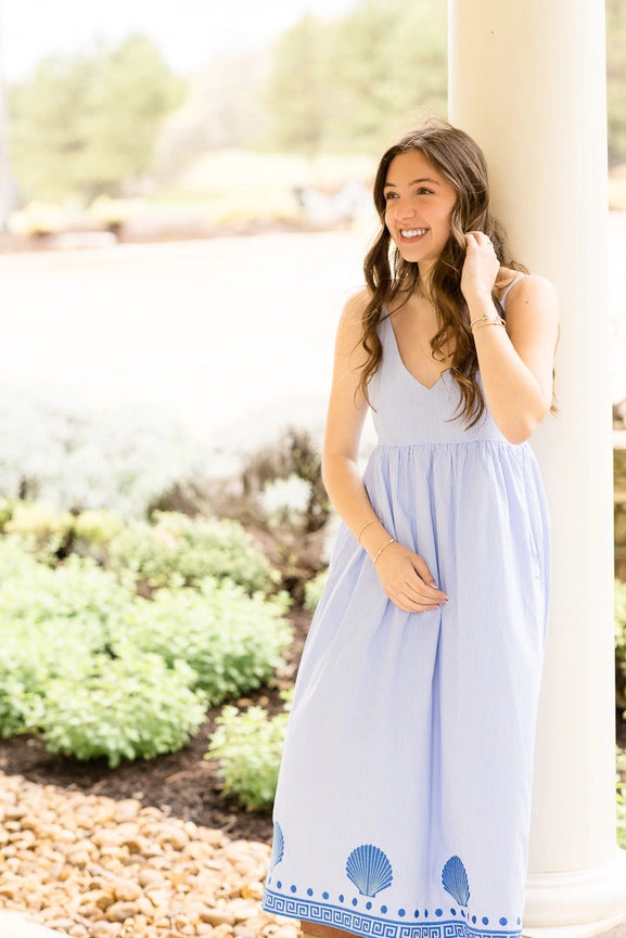 Shell Midi | Seaside Blue-Dress-The Coastal Crane-XS-Urbanheer