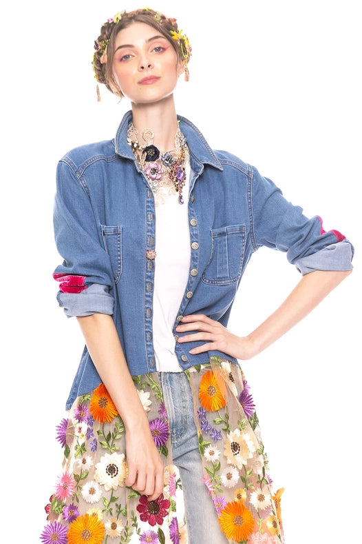 Shelley Denim Maxi Shirt-Shirt-Aratta-XS-Denim Blue-Urbanheer