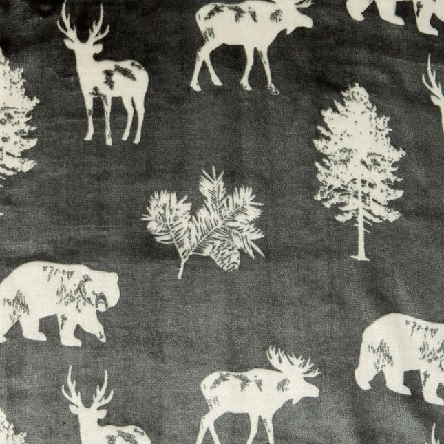 Sherpa Throw Blanket - Hudson Collection Forrest Animals