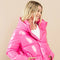Shinny Puffer Jacket-Puffer Jacket-TCEC-S-Barbie Pink-Urbanheer