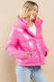Shinny Puffer Jacket-Puffer Jacket-TCEC-S-Barbie Pink-Urbanheer