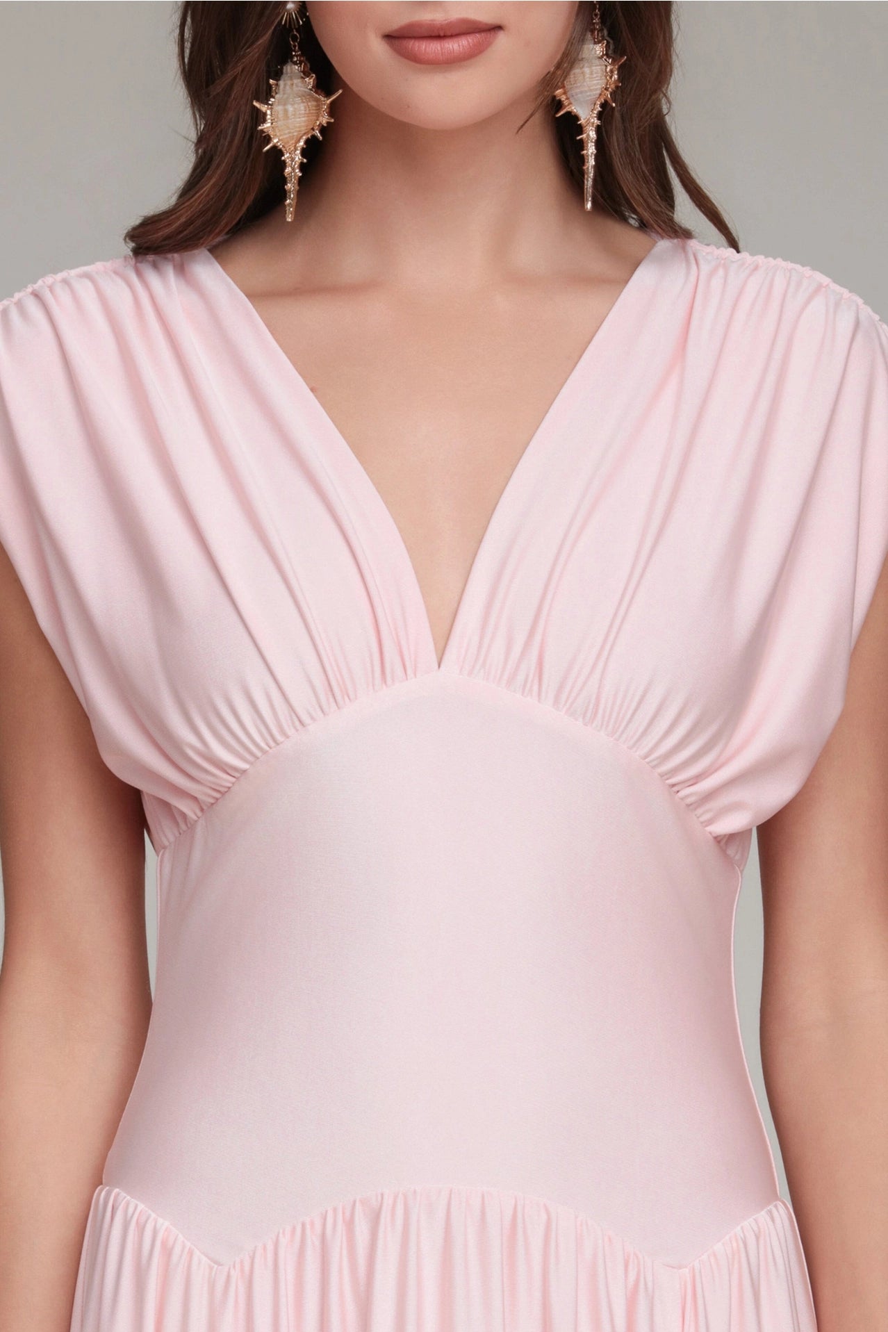 Avec Les Filles Women's Shirred Maxi Dress - Pink - Maxi dresses Avec Les Filles Women's Shirred Maxi Dress - Pink - Maxi dresses