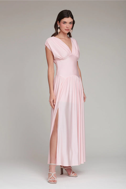 Shirred Jersey Maxi Dress