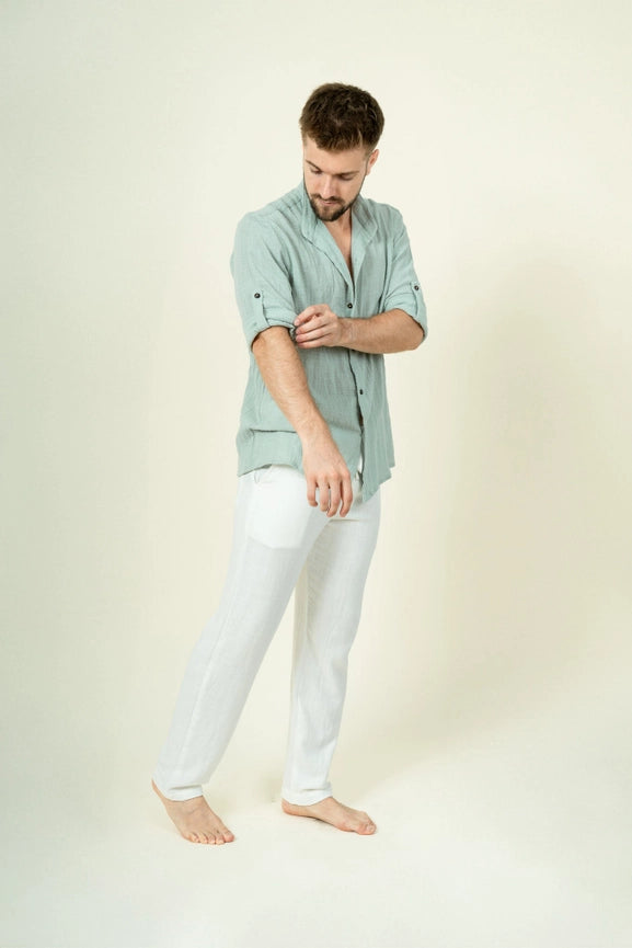 Shirt Mens - Sage 3/4 Sleeve-Shirt-Mayense-S-Urbanheer