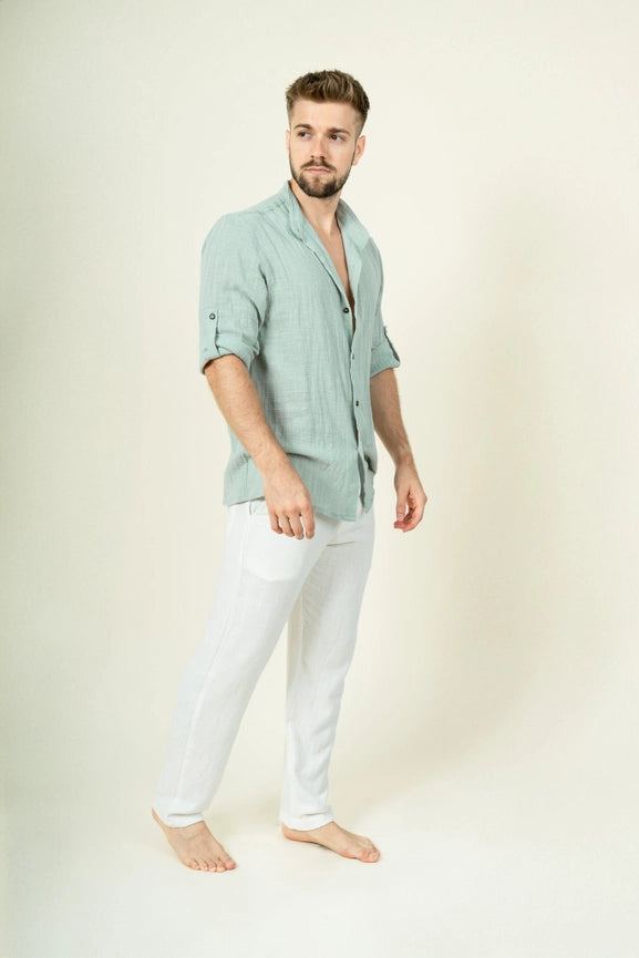 Shirt Mens - Sage 3/4 Sleeve-Shirt-Mayense-S-Urbanheer