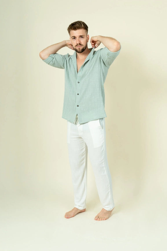 Shirt Mens - Sage 3/4 Sleeve-Shirt-Mayense-S-Urbanheer