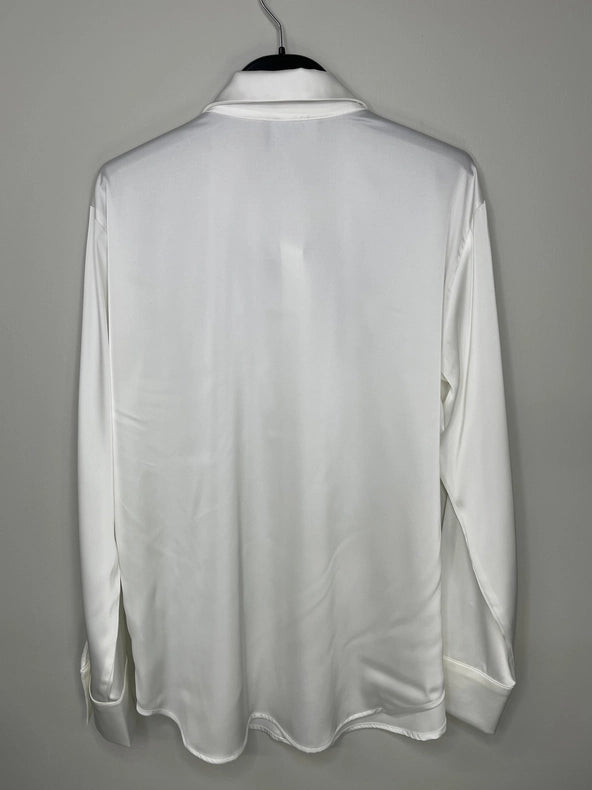 Shirt, Silky Ivory, Silver Lace Flowers-Shirts-Moving Forward Designs-XL-Urbanheer