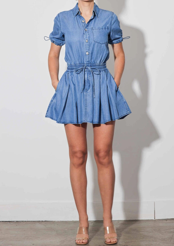 Shirt Tencel Dress-Dress-Vibrant M.i.U-S-Medium Stone-Urbanheer