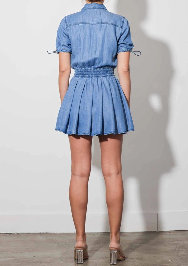 Shirt Tencel Dress-Dress-Vibrant M.i.U-S-Medium Stone-Urbanheer