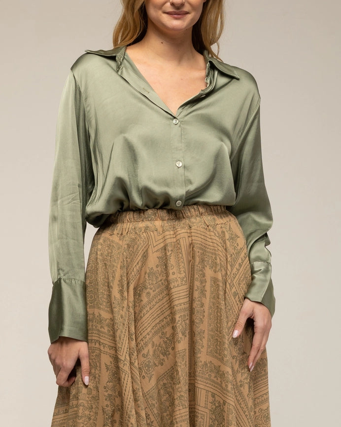 Shirt with Button Closure Silk, Wide Cuffs KAKHI-Shirt-Tantra-S-KAKHI-Urbanheer