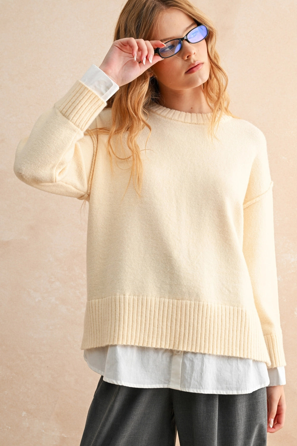 Shirts Combo Long Sleeve Sweater Top