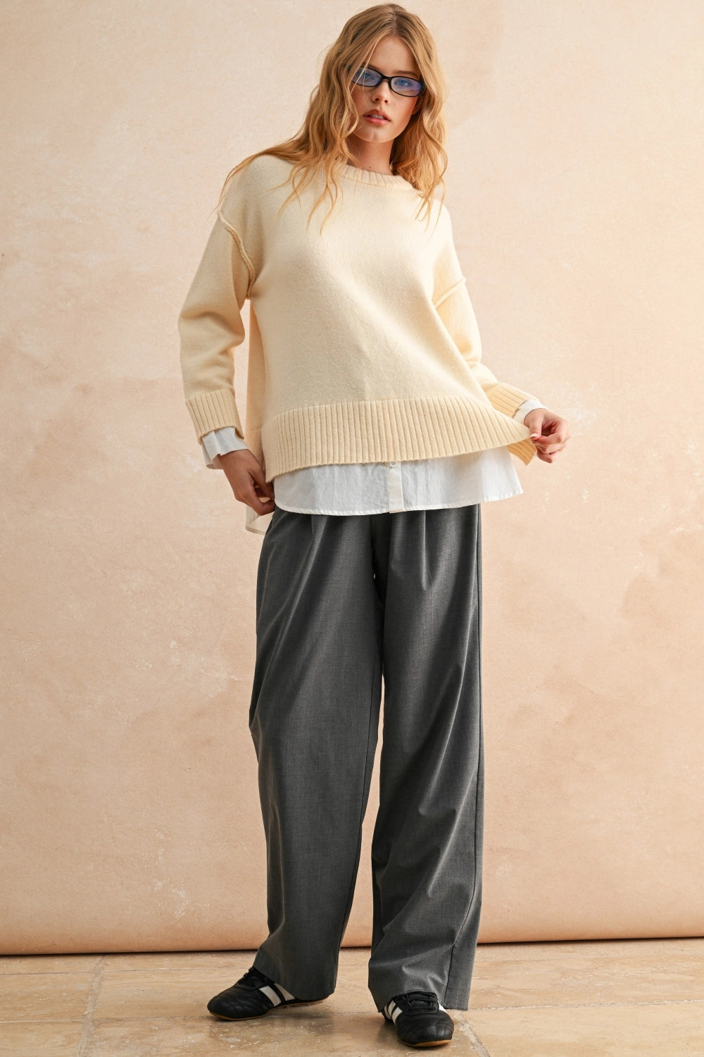 Shirts Combo Long Sleeve Sweater Top