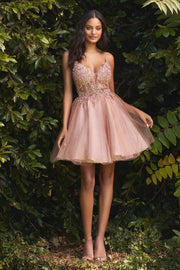 Short A-Line Tulle Dress-Damas/Short-Tux-USA-XS-Blush-Urbanheer