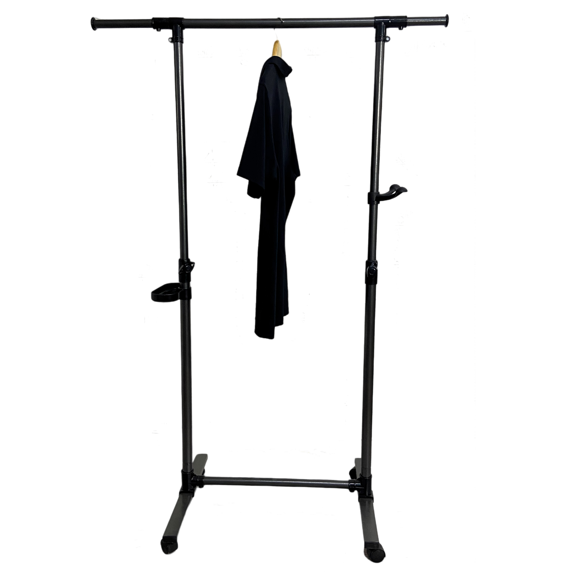 Short Clothing Racks for Hanging Clothes with Bottom Shelves and Wheels Heavy Duty Rolling Clothes-UH Decor-Default-Urbanheer