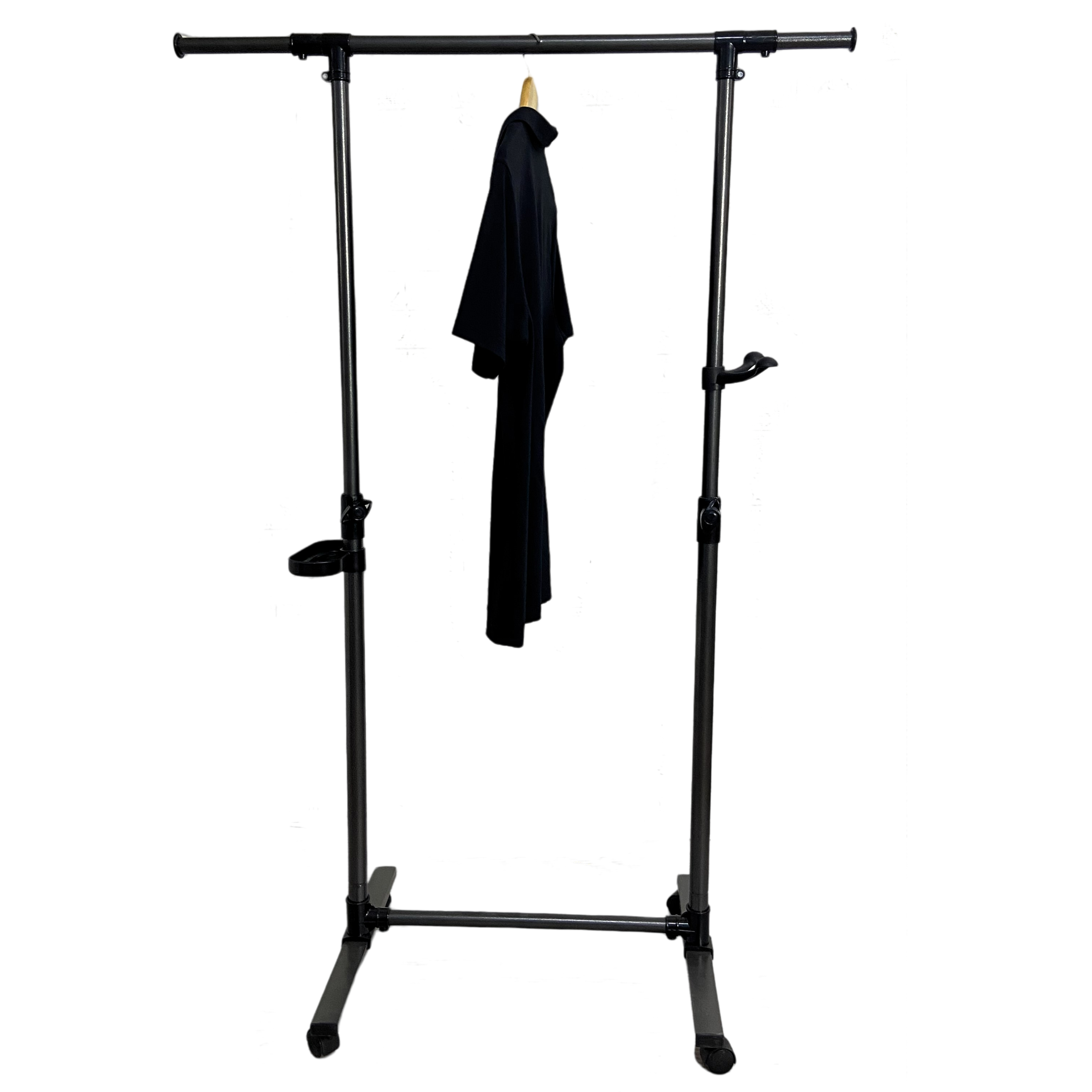 Short Clothing Racks for Hanging Clothes with Bottom Shelves and Wheels Heavy Duty Rolling Clothes-UH Decor-Default-Urbanheer