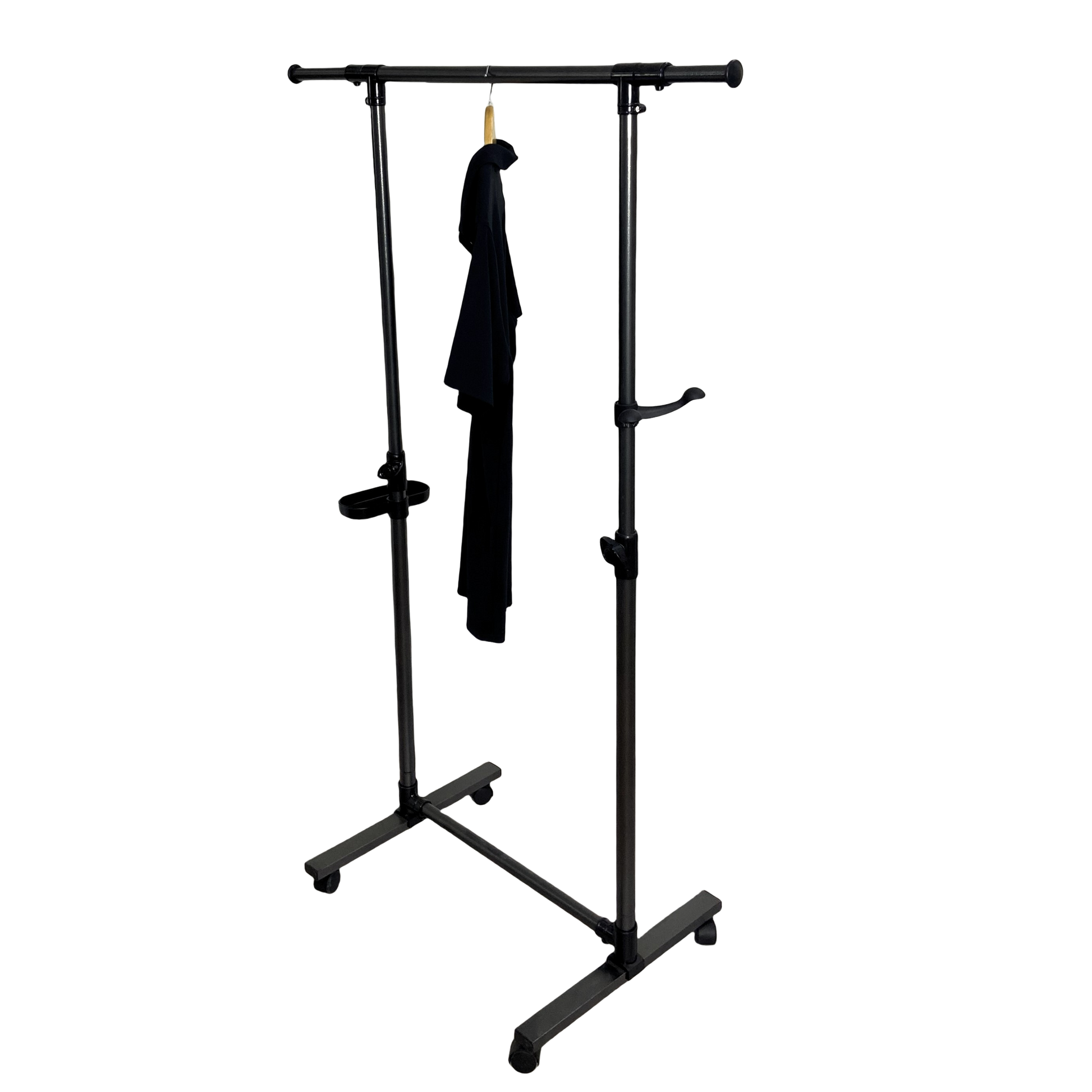 Short Clothing Racks for Hanging Clothes with Bottom Shelves and Wheels Heavy Duty Rolling Clothes-UH Decor-Default-Urbanheer